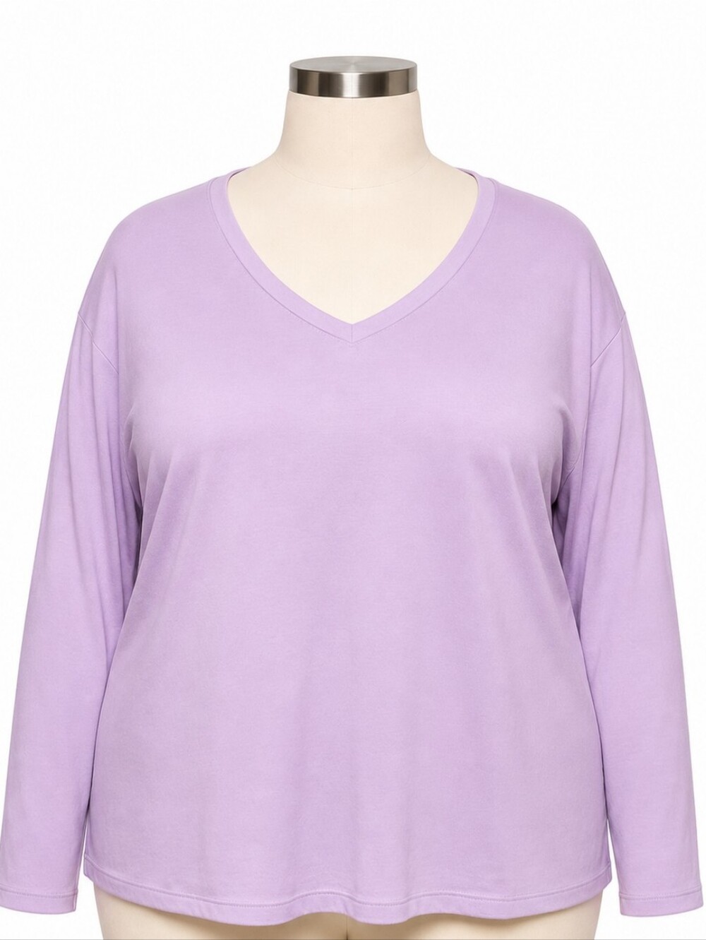 Eddie Bauer Lilac V-Neck Long Sleeve Top